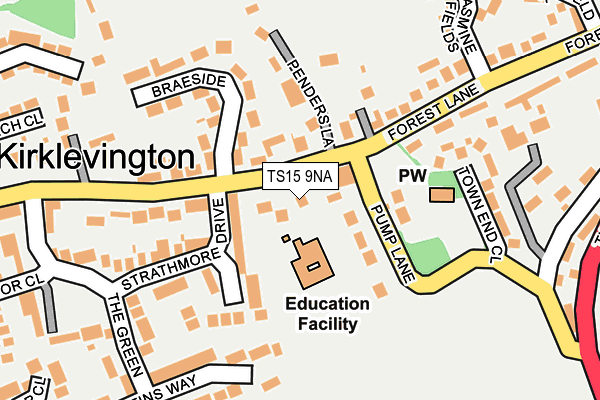 TS15 9NA map - OS OpenMap – Local (Ordnance Survey)