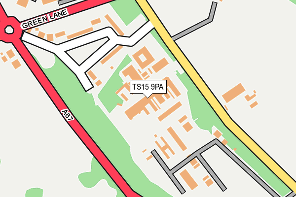 TS15 9PA map - OS OpenMap – Local (Ordnance Survey)
