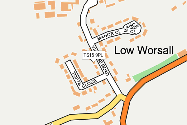 TS15 9PL map - OS OpenMap – Local (Ordnance Survey)