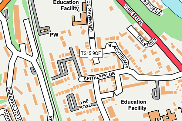 TS15 9QF map - OS OpenMap – Local (Ordnance Survey)