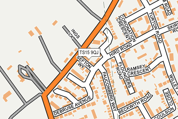 TS15 9QJ map - OS OpenMap – Local (Ordnance Survey)