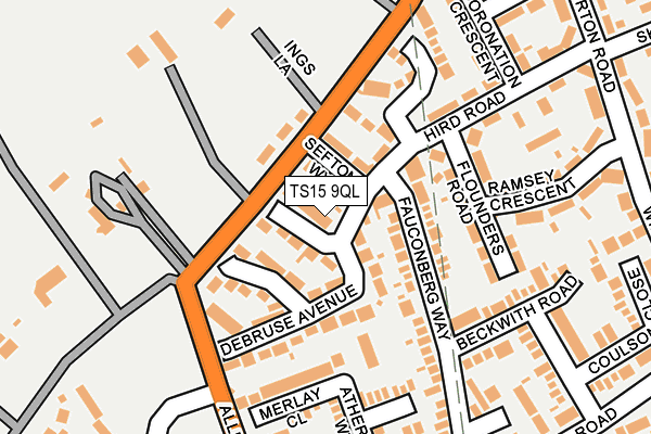 TS15 9QL map - OS OpenMap – Local (Ordnance Survey)