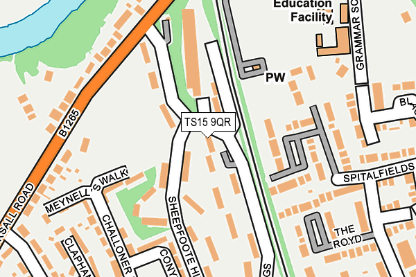 TS15 9QR map - OS OpenMap – Local (Ordnance Survey)