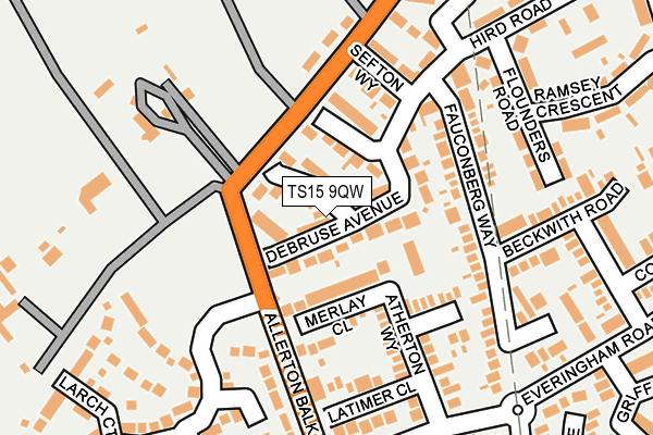 TS15 9QW map - OS OpenMap – Local (Ordnance Survey)