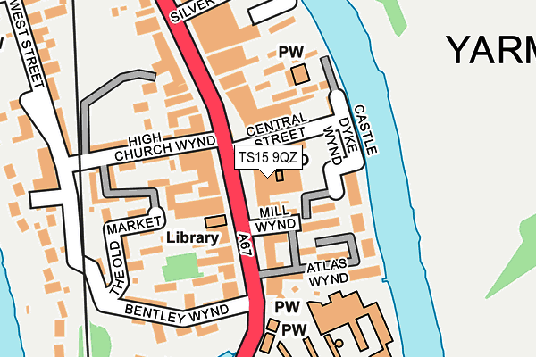 TS15 9QZ map - OS OpenMap – Local (Ordnance Survey)