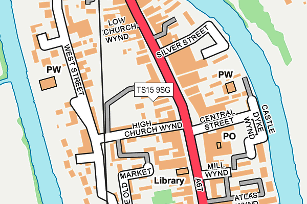 TS15 9SG map - OS OpenMap – Local (Ordnance Survey)