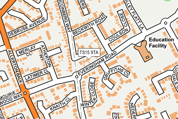 TS15 9TA map - OS OpenMap – Local (Ordnance Survey)