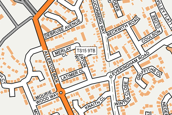 TS15 9TB map - OS OpenMap – Local (Ordnance Survey)