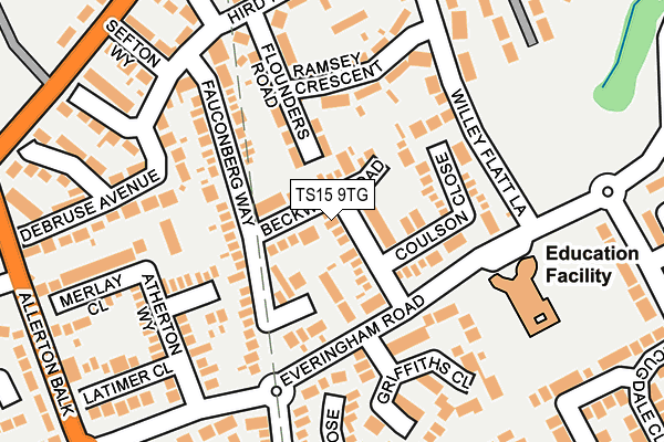TS15 9TG map - OS OpenMap – Local (Ordnance Survey)