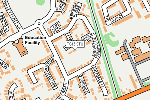 TS15 9TU map - OS OpenMap – Local (Ordnance Survey)