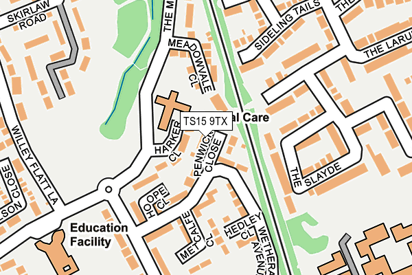 TS15 9TX map - OS OpenMap – Local (Ordnance Survey)
