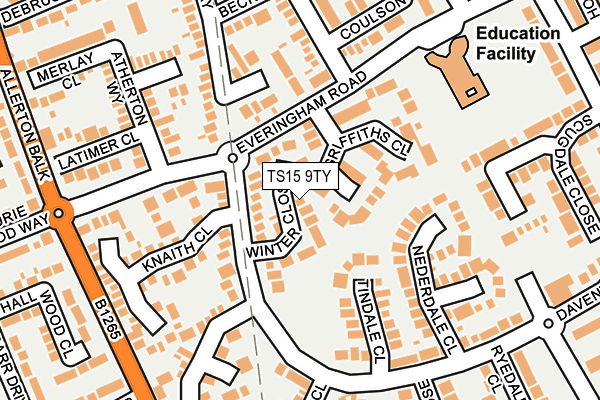 TS15 9TY map - OS OpenMap – Local (Ordnance Survey)