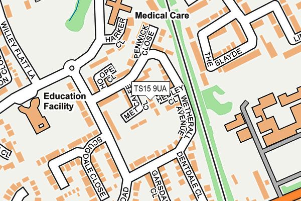 TS15 9UA map - OS OpenMap – Local (Ordnance Survey)