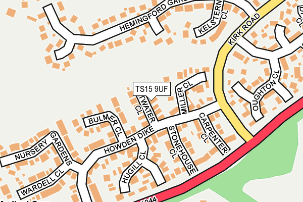 TS15 9UF map - OS OpenMap – Local (Ordnance Survey)