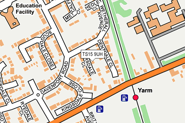 TS15 9UH map - OS OpenMap – Local (Ordnance Survey)