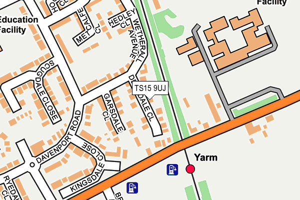 TS15 9UJ map - OS OpenMap – Local (Ordnance Survey)