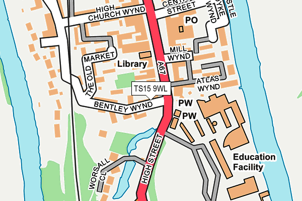 TS15 9WL map - OS OpenMap – Local (Ordnance Survey)