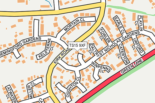 TS15 9XF map - OS OpenMap – Local (Ordnance Survey)