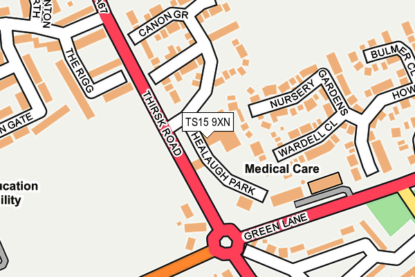 TS15 9XN map - OS OpenMap – Local (Ordnance Survey)