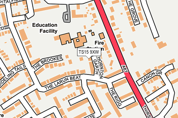 TS15 9XW map - OS OpenMap – Local (Ordnance Survey)