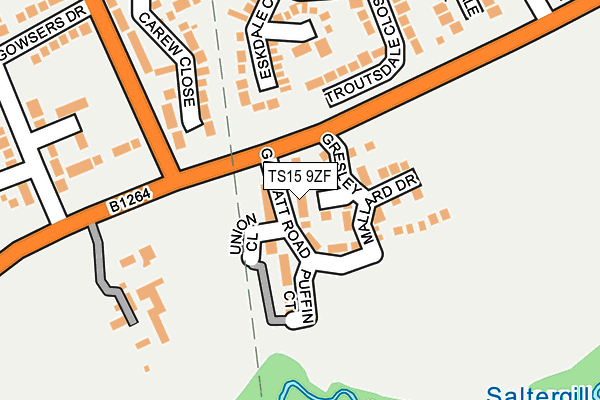 TS15 9ZF map - OS OpenMap – Local (Ordnance Survey)