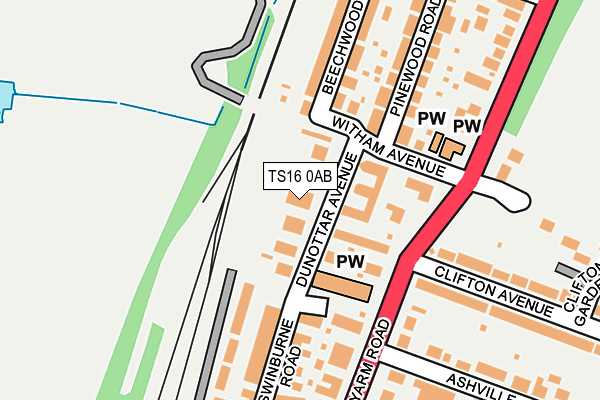 TS16 0AB map - OS OpenMap – Local (Ordnance Survey)