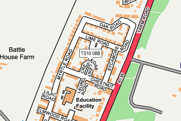 TS16 0BB map - OS OpenMap – Local (Ordnance Survey)