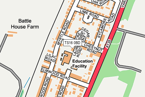 TS16 0BD map - OS OpenMap – Local (Ordnance Survey)