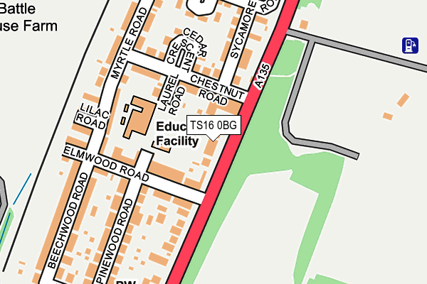 TS16 0BG map - OS OpenMap – Local (Ordnance Survey)