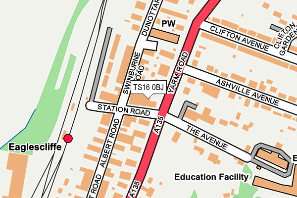 TS16 0BJ map - OS OpenMap – Local (Ordnance Survey)