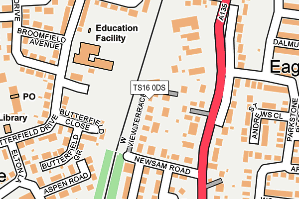 TS16 0DS map - OS OpenMap – Local (Ordnance Survey)