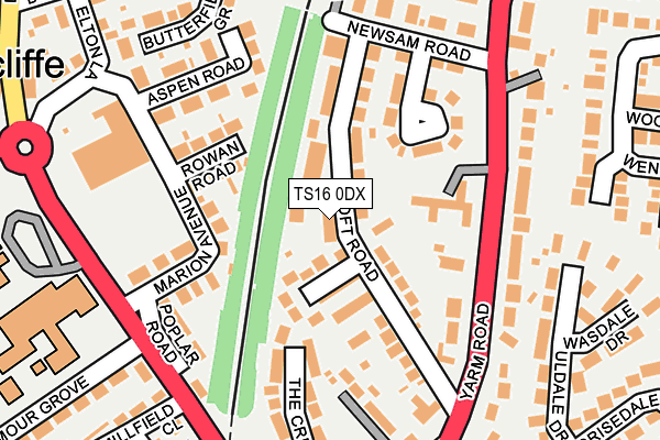 TS16 0DX map - OS OpenMap – Local (Ordnance Survey)