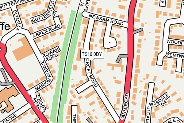 TS16 0DY map - OS OpenMap – Local (Ordnance Survey)