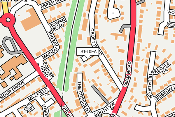 TS16 0EA map - OS OpenMap – Local (Ordnance Survey)