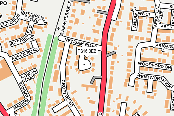 TS16 0EB map - OS OpenMap – Local (Ordnance Survey)