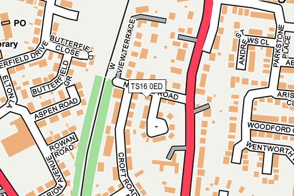 TS16 0ED map - OS OpenMap – Local (Ordnance Survey)