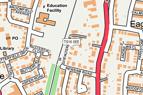 TS16 0EE map - OS OpenMap – Local (Ordnance Survey)