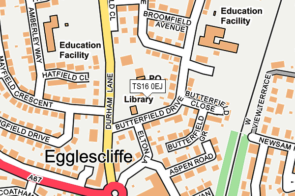 TS16 0EJ map - OS OpenMap – Local (Ordnance Survey)