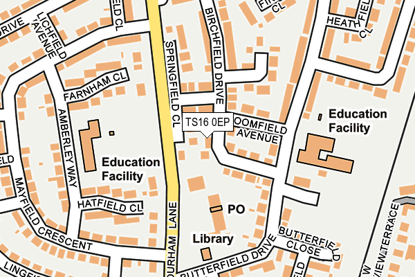 TS16 0EP map - OS OpenMap – Local (Ordnance Survey)