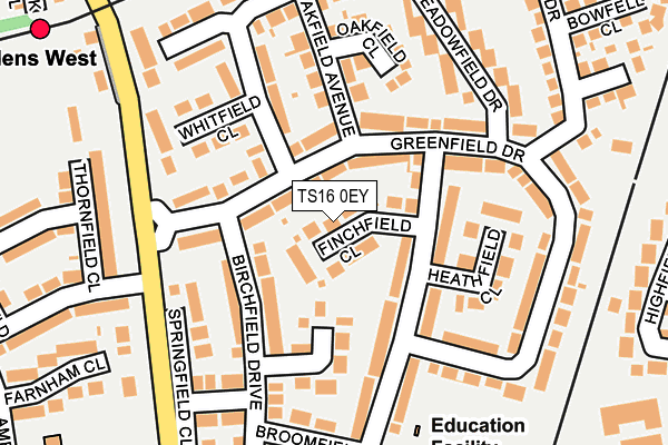 TS16 0EY map - OS OpenMap – Local (Ordnance Survey)