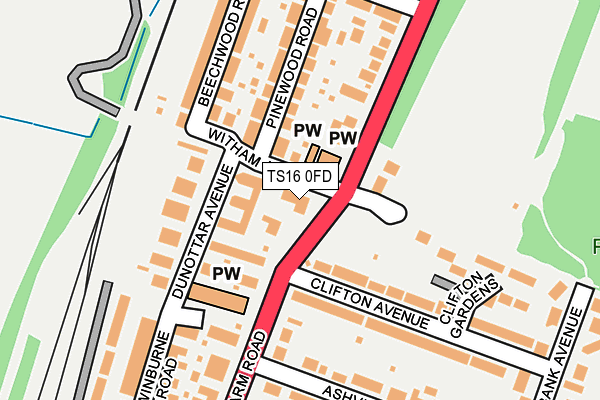 TS16 0FD map - OS OpenMap – Local (Ordnance Survey)