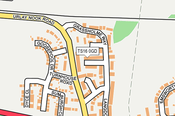 TS16 0GD map - OS OpenMap – Local (Ordnance Survey)