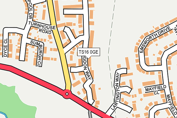 TS16 0GE map - OS OpenMap – Local (Ordnance Survey)