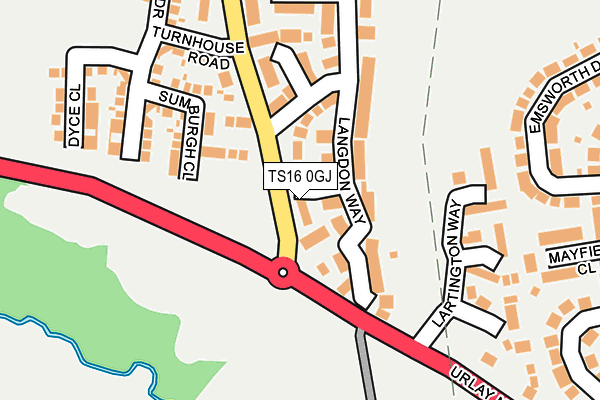 TS16 0GJ map - OS OpenMap – Local (Ordnance Survey)