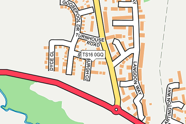 TS16 0GQ map - OS OpenMap – Local (Ordnance Survey)