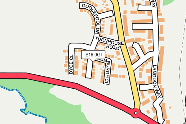 TS16 0GT map - OS OpenMap – Local (Ordnance Survey)