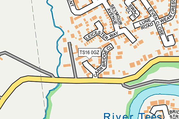 TS16 0GZ map - OS OpenMap – Local (Ordnance Survey)