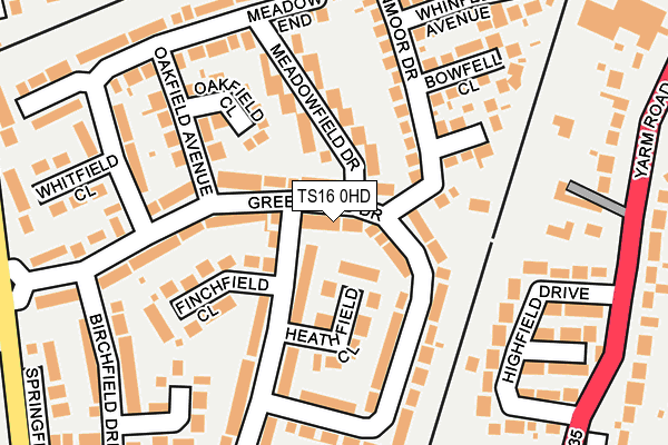 TS16 0HD map - OS OpenMap – Local (Ordnance Survey)