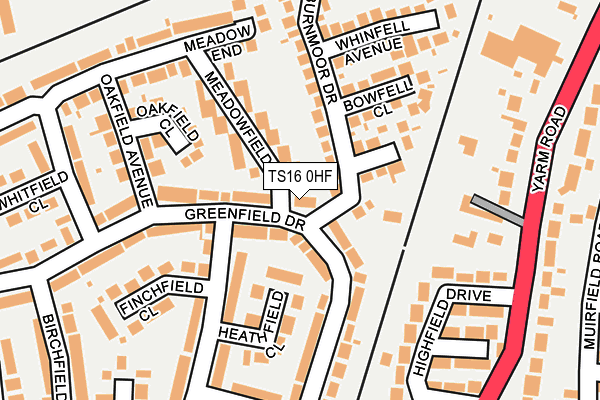 TS16 0HF map - OS OpenMap – Local (Ordnance Survey)