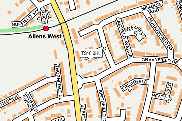 TS16 0HL map - OS OpenMap – Local (Ordnance Survey)